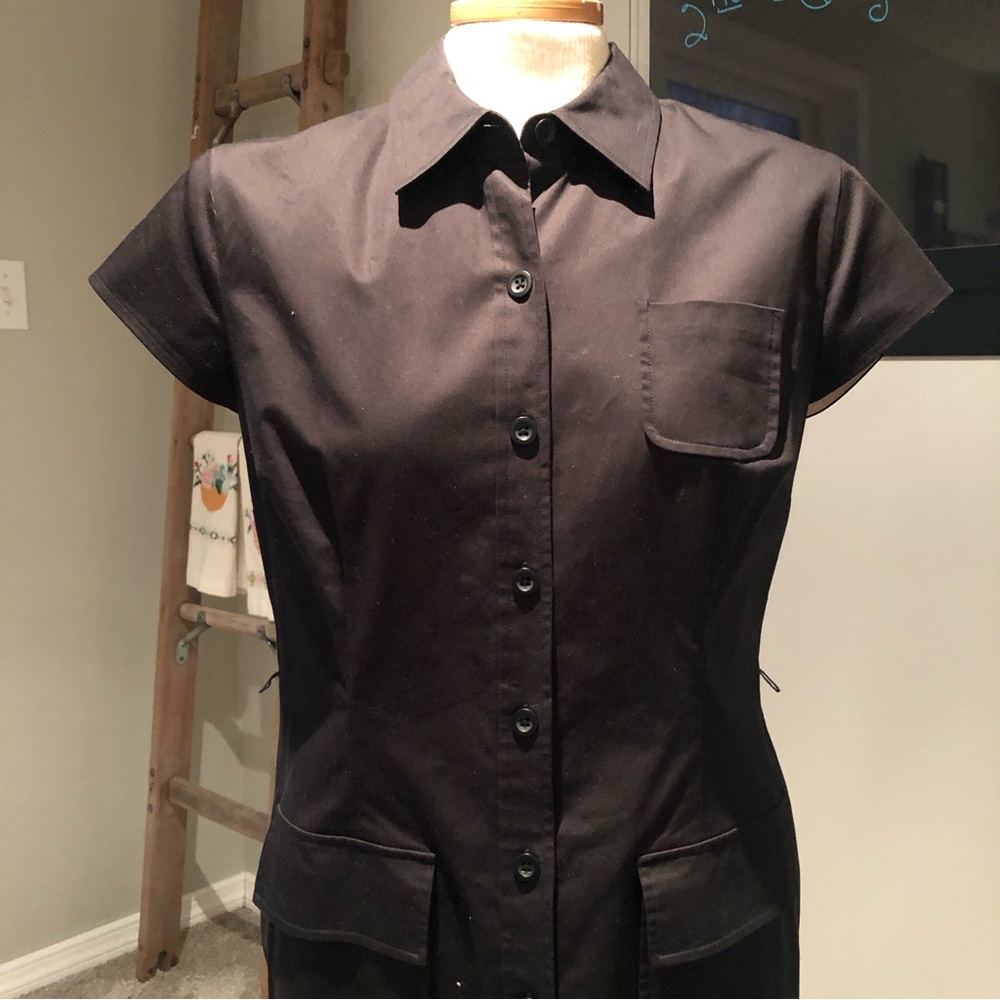 Talbots Black Dress Button-down Size 8 EUC